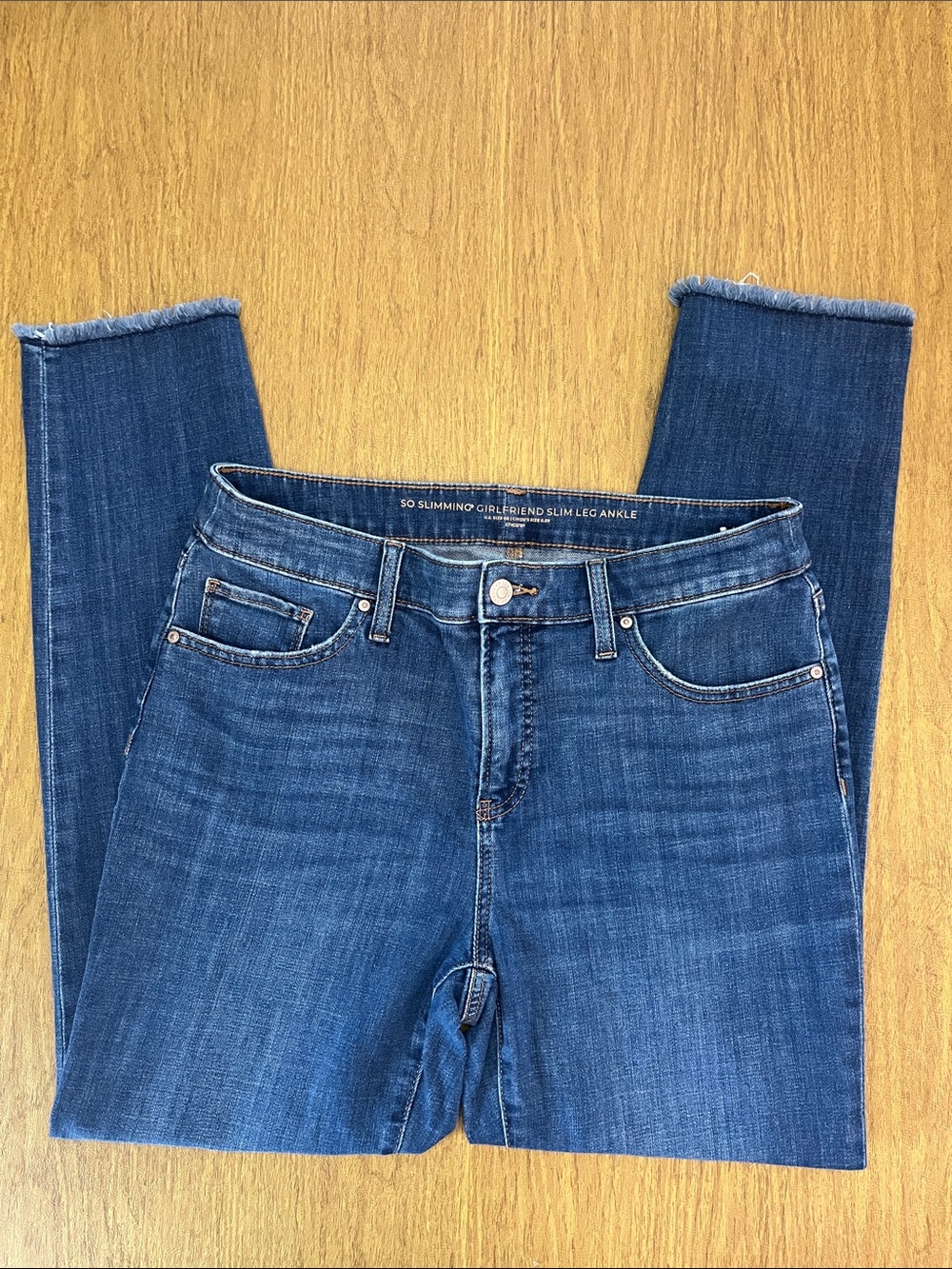 Chico's So Slimming Girlfriend Ankle Jeans Slim Leg-Blue Denim, Chico’s Sz 0.5R